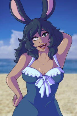 Amrine, an FFXIV fan character belonging to superhoneyb33. Drawn as a birthday gift