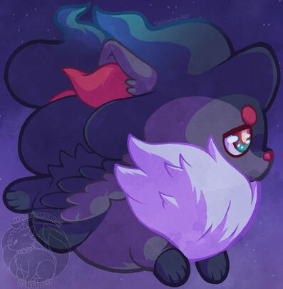 Indigo, a Pokémon OC belonging to Starrfang on Art Fight. Drawn for Art Fight 2023