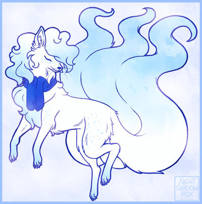 Frost, a Pokémon character belonging to rickydirigo. Drawn for Art Fight 2022.