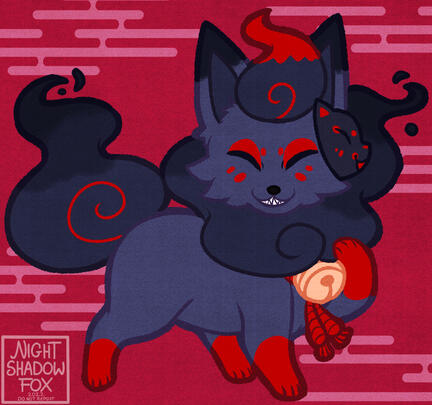 Roki, a Pokémon character belonging to Renkindle. Drawn for Art Fight 2022.